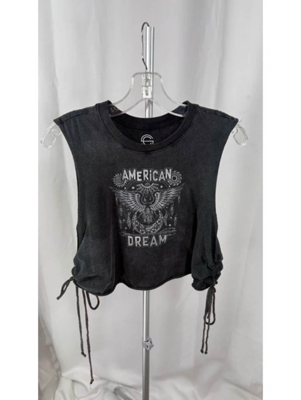 Social Culture American Dream Cinched Muscle Tank XL Cropped Grunge 1010
